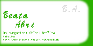 beata abri business card